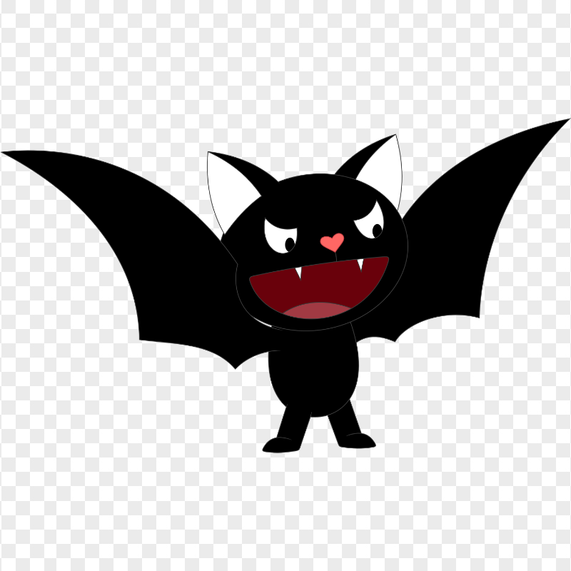 Standing Cute Black Bat Clipart Cartoon
