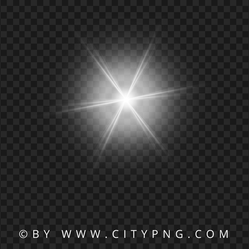 Star Lens Flare White Effect Transparent Background
