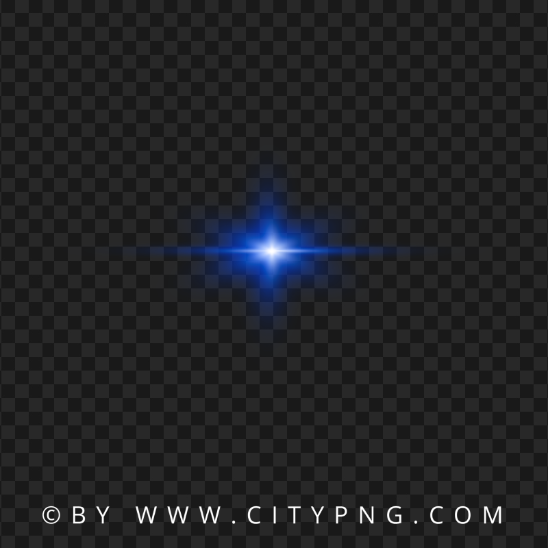 Star Light Blue Lens Flare Effect PNG Image