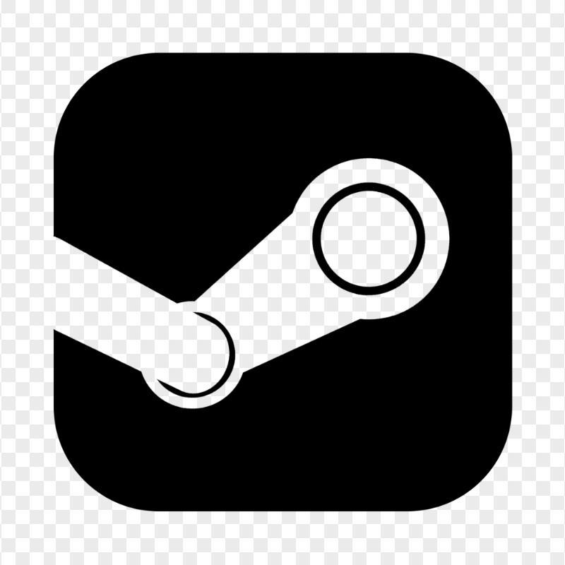 Steam Black Square Icon FREE PNG