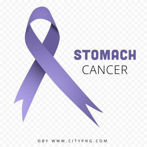 Stomach Cancer Periwinkle Ribbon Logo Sign HD PNG