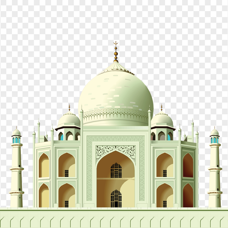Taj Mahal India Clipart Mosque Vector Icon