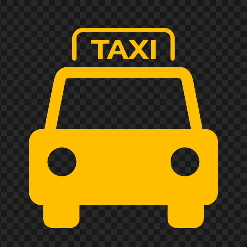 Taxi Cab Car Front View Yellow Icon PNG