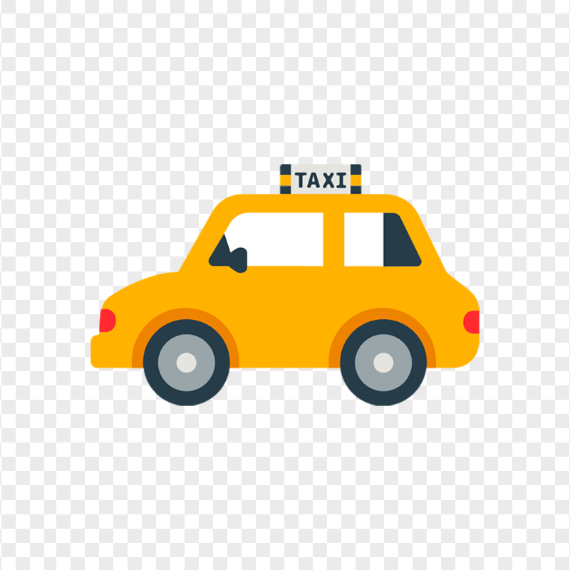 Taxi Cab Car Vector Side View Icon PNG