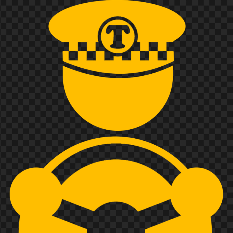 Taxi Cab Driver Driving Yellow Icon