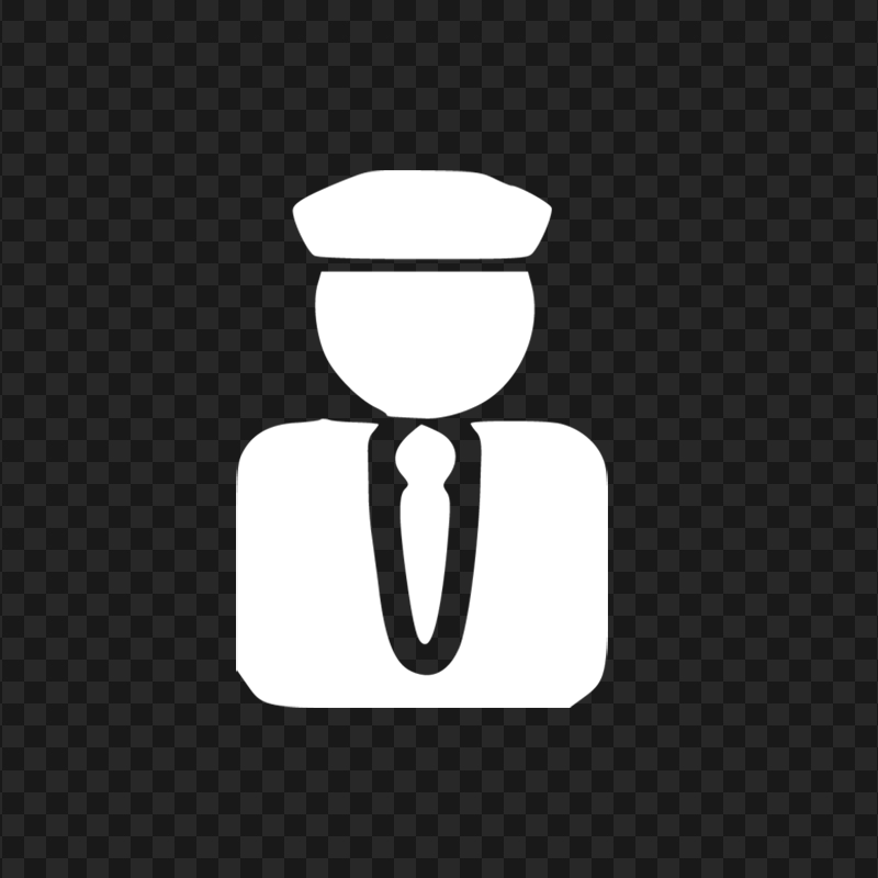 Taxi Driver White Logo Icon PNG