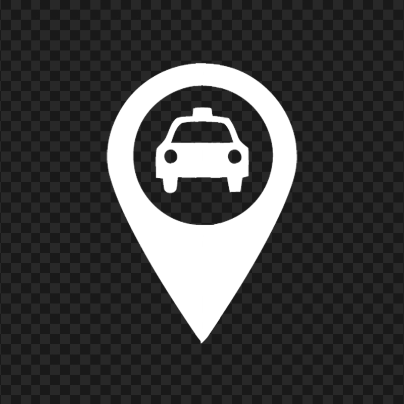 Taxi GPS Location White Icon PNG