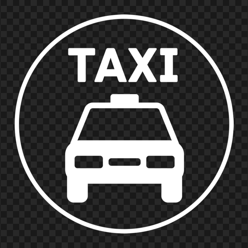 Taxi Round White Icon Logo PNG