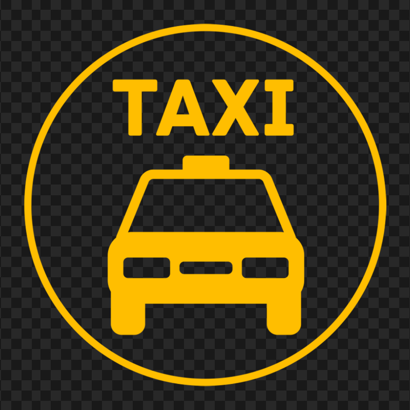 Taxi Round Yellow Icon Logo PNG