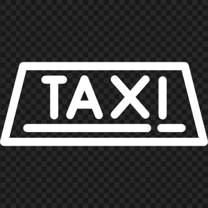 Taxi Service White Sign Icon Logo PNG