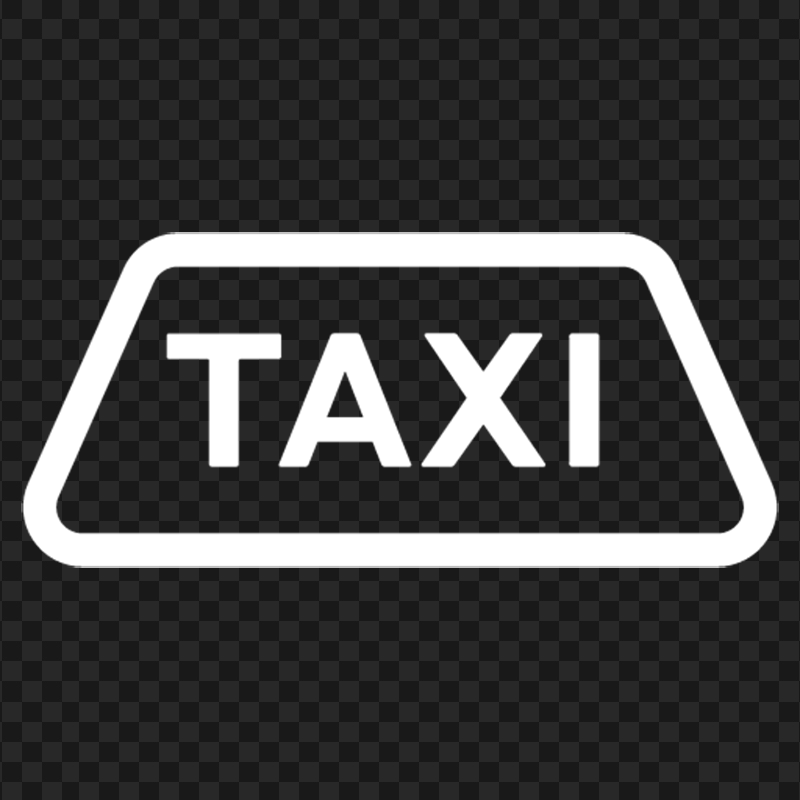 Taxi White Logo Icon Sign PNG