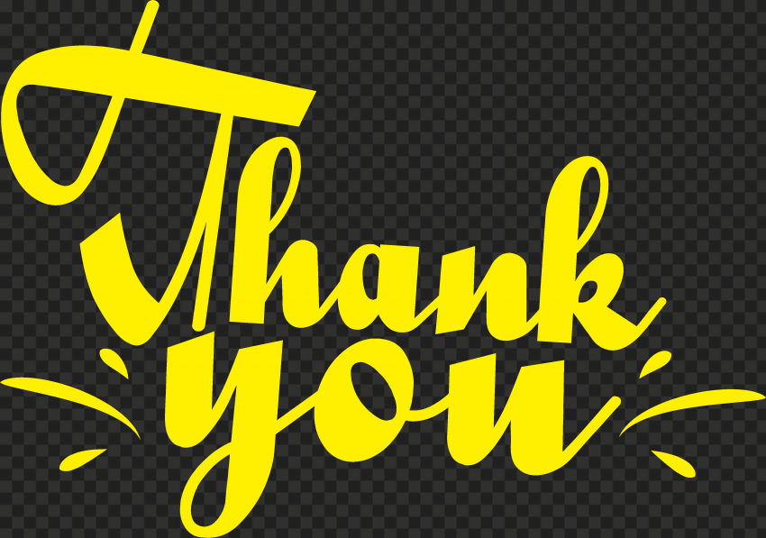 Thank You Yellow Handwriting Text Font Word HD PNG Citypng