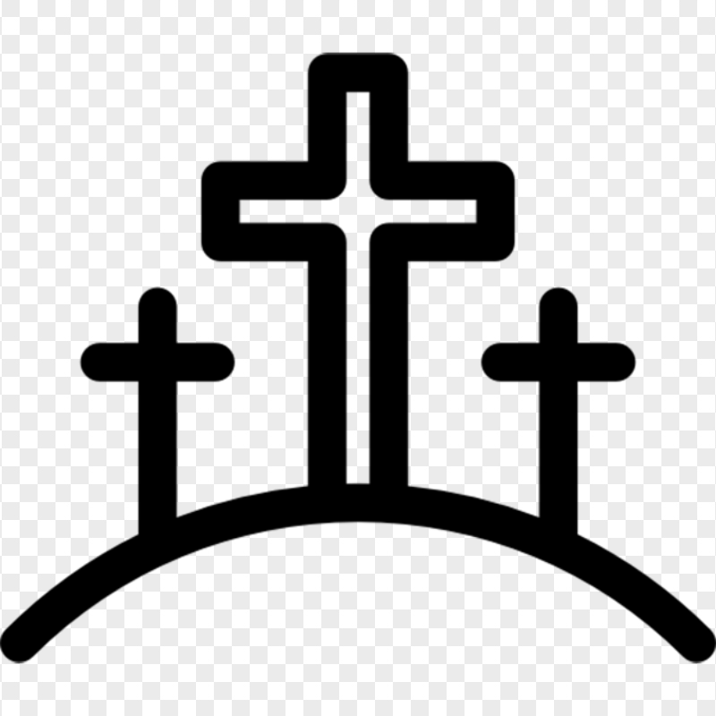 Three Crosses Icon Christian Calvary Cross Vector