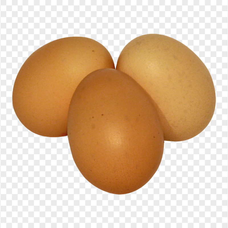 Three Real Brown Chicken Eggs HD Transparent Background