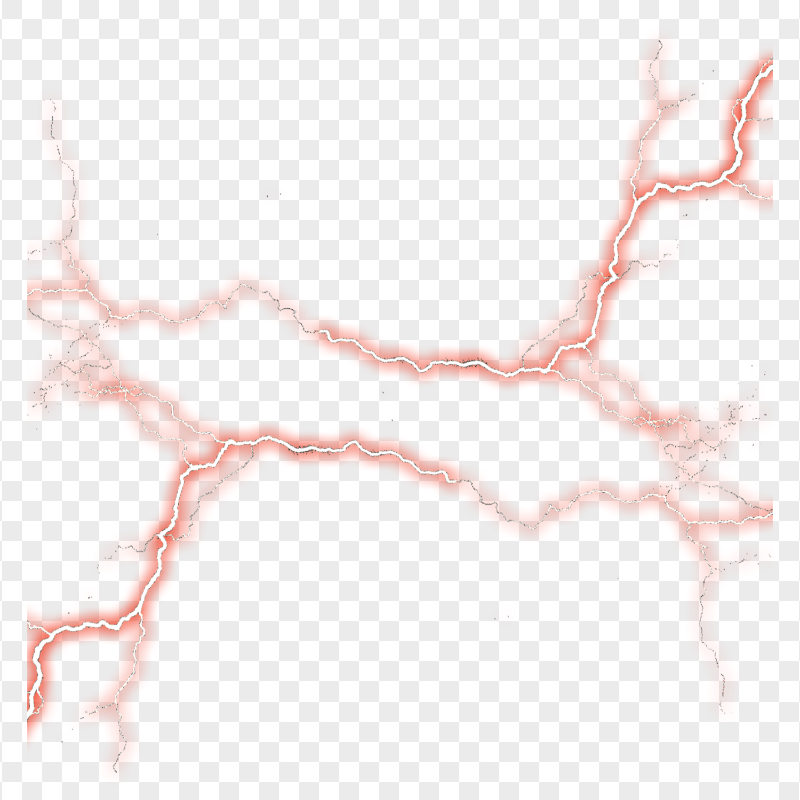 Thunder Red Lightning Effect PNG