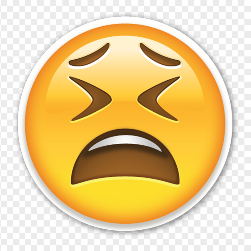 Tired Face Sticker Sad Emoji Sign Emoticon