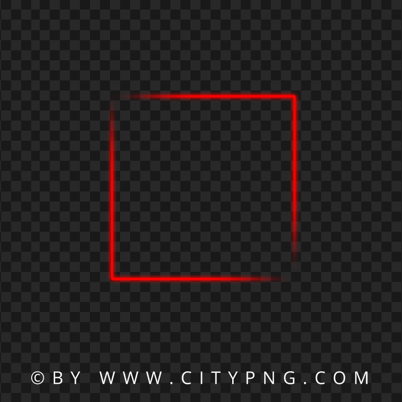 Transparent Aesthetic Neon Red Square Frame