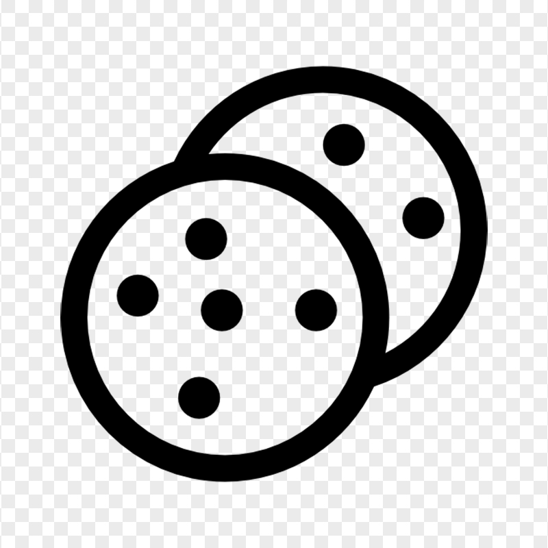 Transparent Black Outline Two Cookies Icon