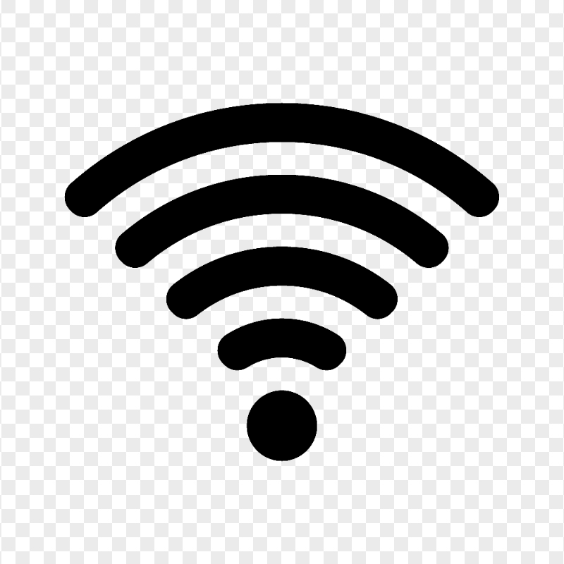 Transparent Black Wireless Wifi Internet Connection Signal Icon