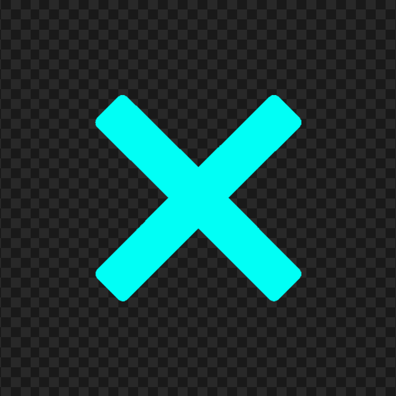 Transparent Close X Logo Light Blue Icon