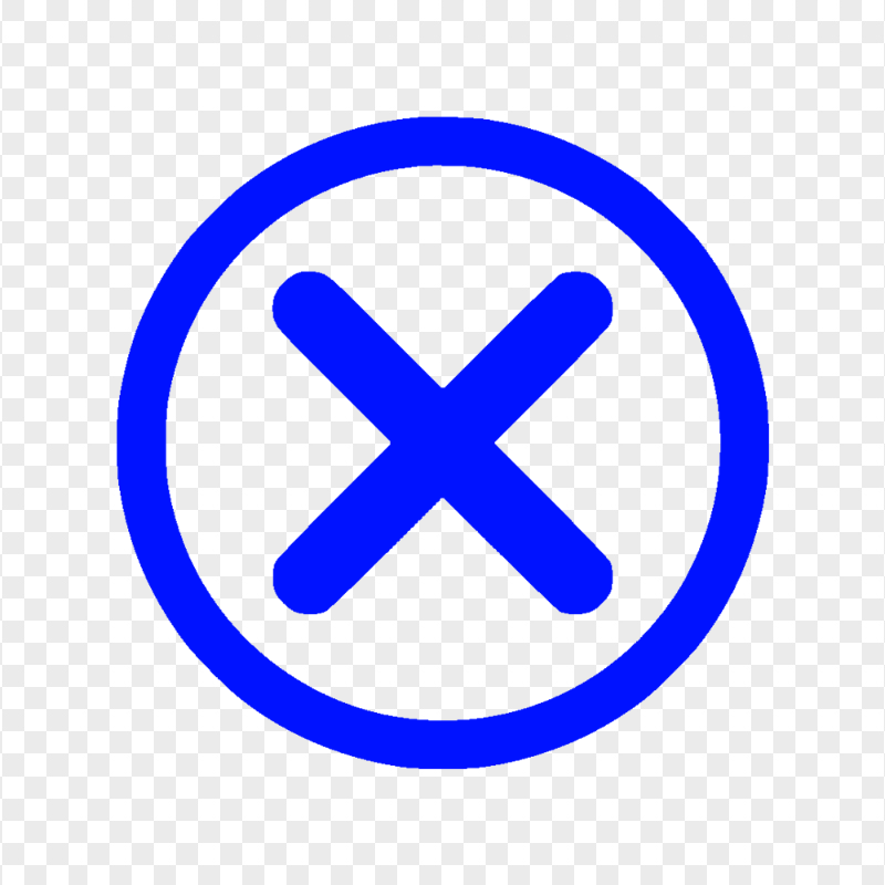 Transparent Dark Blue Round Close X Logo Icon