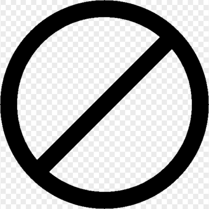 Transparent Forbidden No Black Symbol Icon