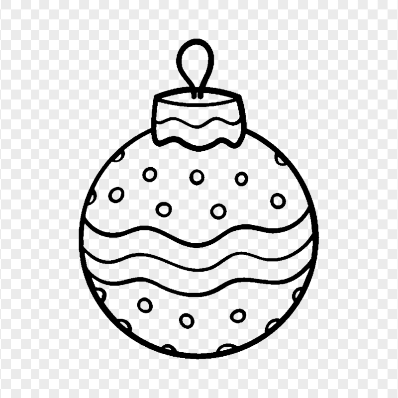 Transparent HD Black Ornament Ball Line Icon