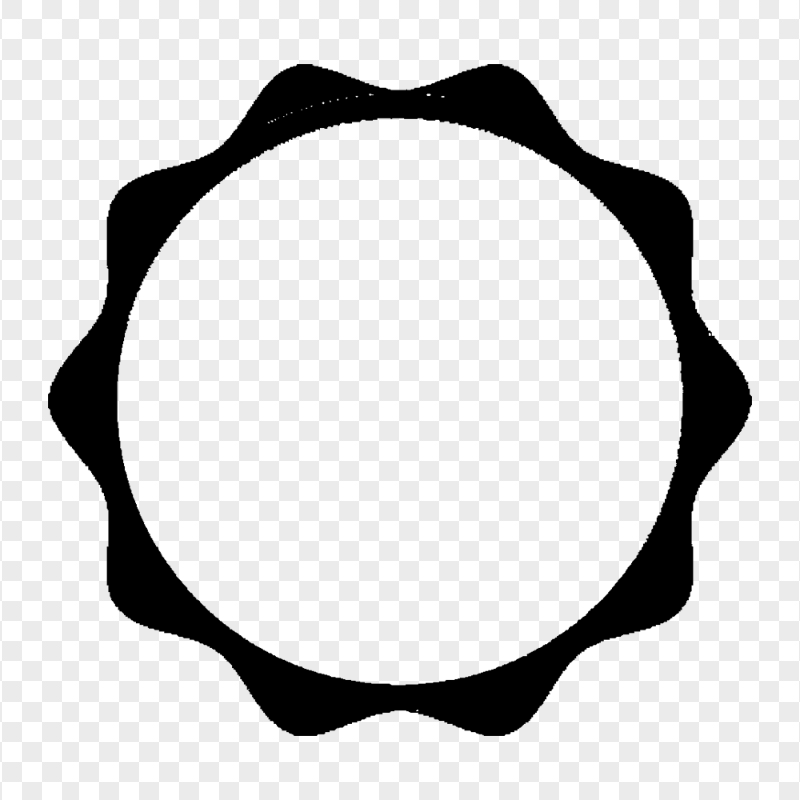 Transparent HD Black Round Label Badge Silhouette