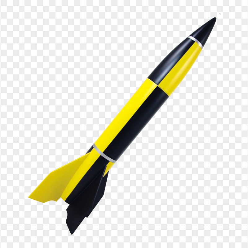 Transparent HD Black & Yellow Rocket