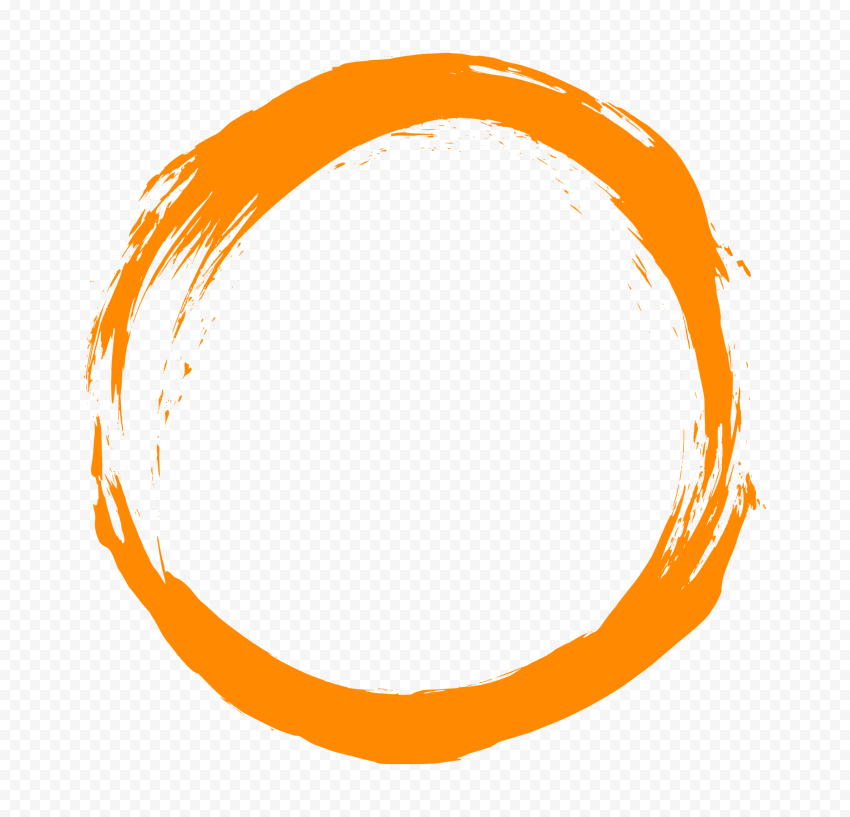 Transparent HD Brush Stroke Orange Circle Citypng