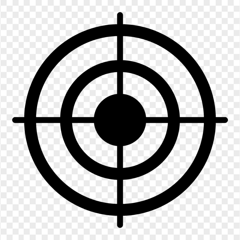 Transparent HD Bullseye Shooting Target Black Icon