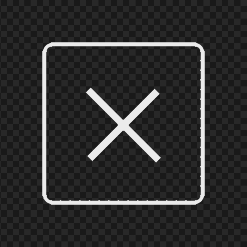 Transparent HD Close Gray X Square Icon