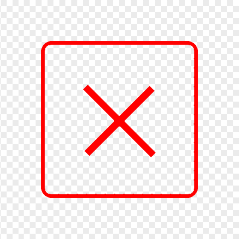 Transparent HD Close Red X Square Icon