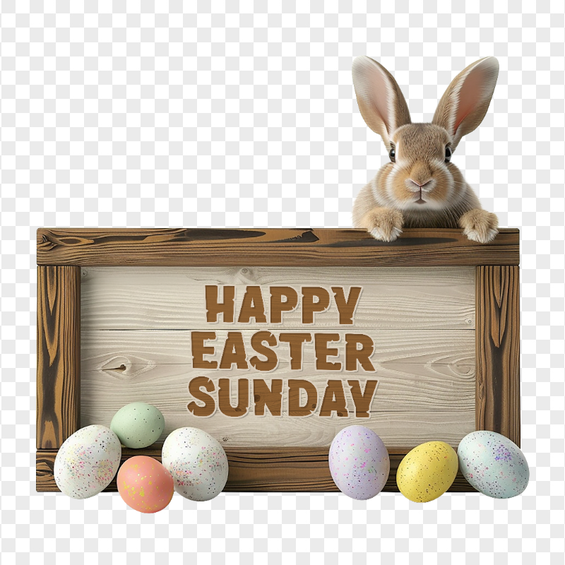 HD Easter Bunny Greeting with Pastel Eggs