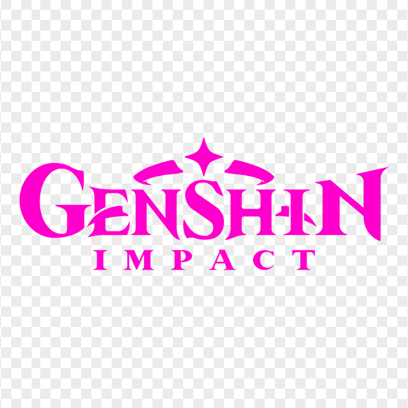 Transparent HD Genshin Impact Game Pink Logo