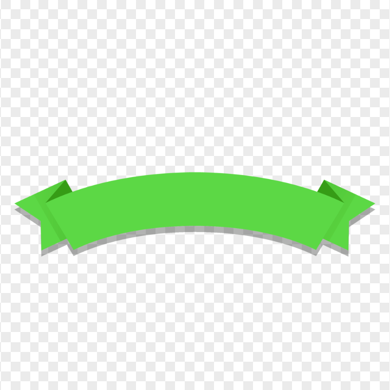 Transparent HD Green Graphic Ribbon Banner