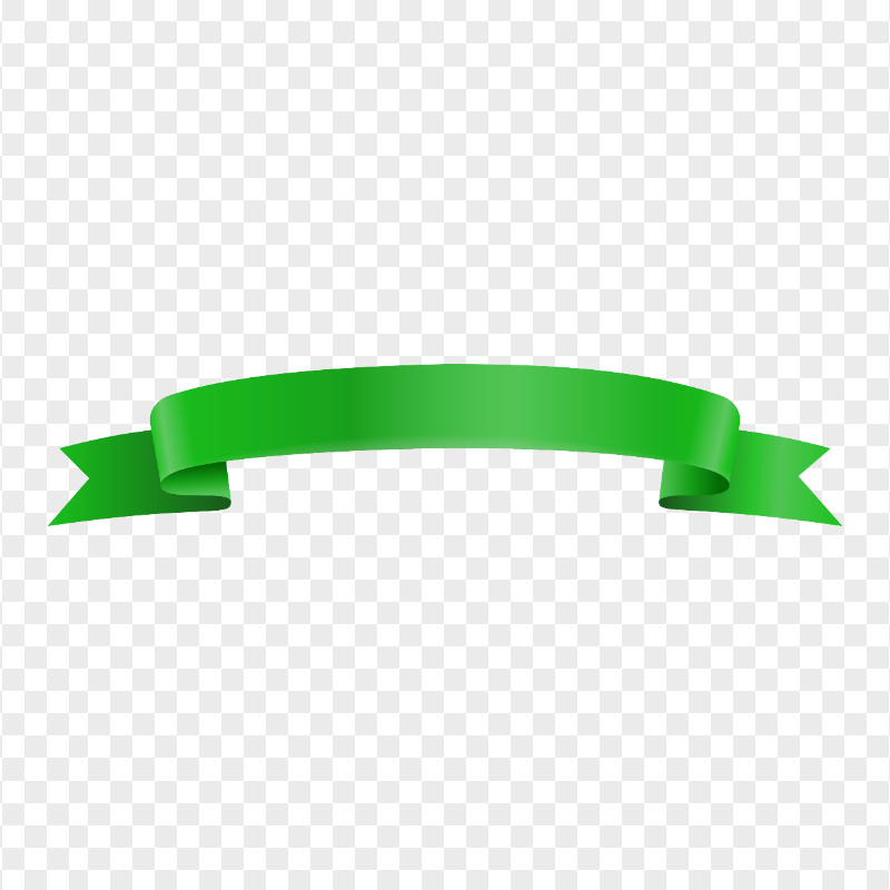 Transparent HD Green Illustration Ribbon Banner