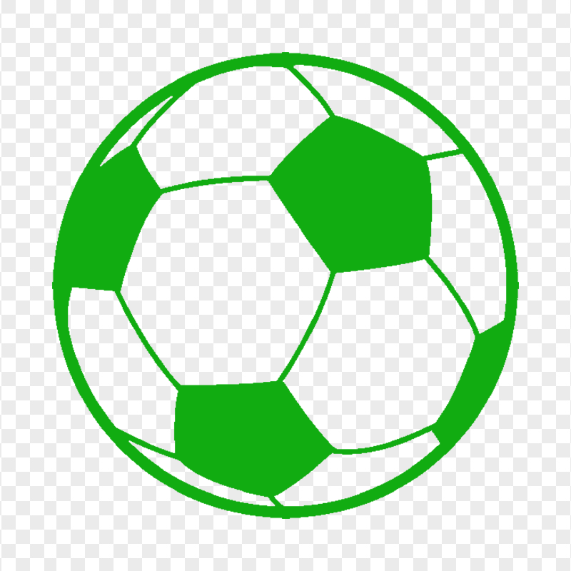 Transparent HD Green Outline Soccer Ball Icon