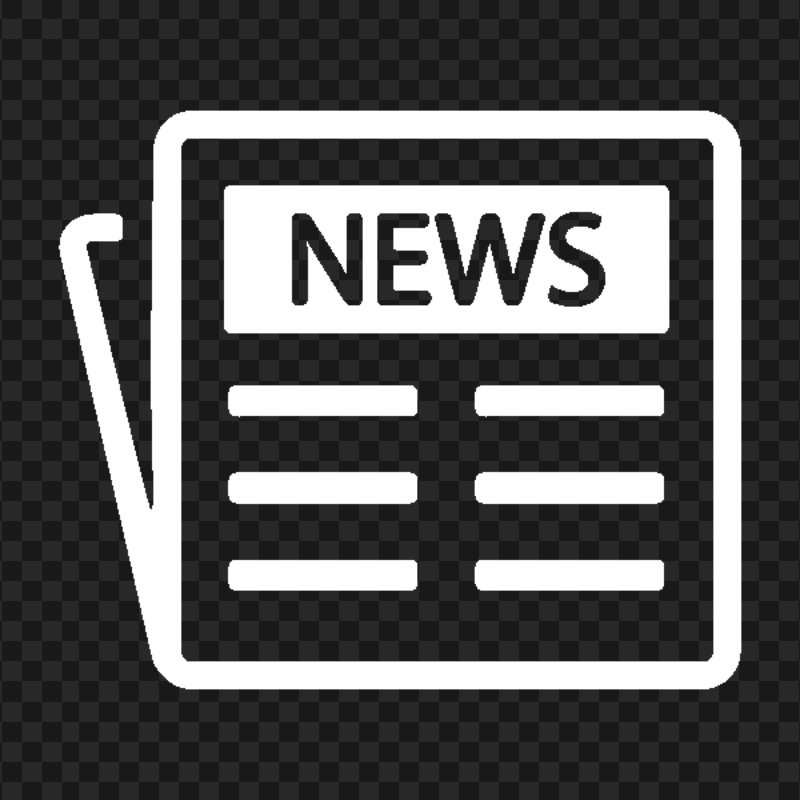 Transparent HD Newspaper News Press White Icon