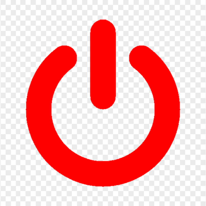 Transparent HD Power On Off Red Button Icon