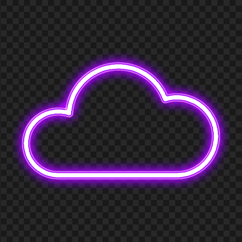 Transparent HD Purple Light Neon Cloud Icon
