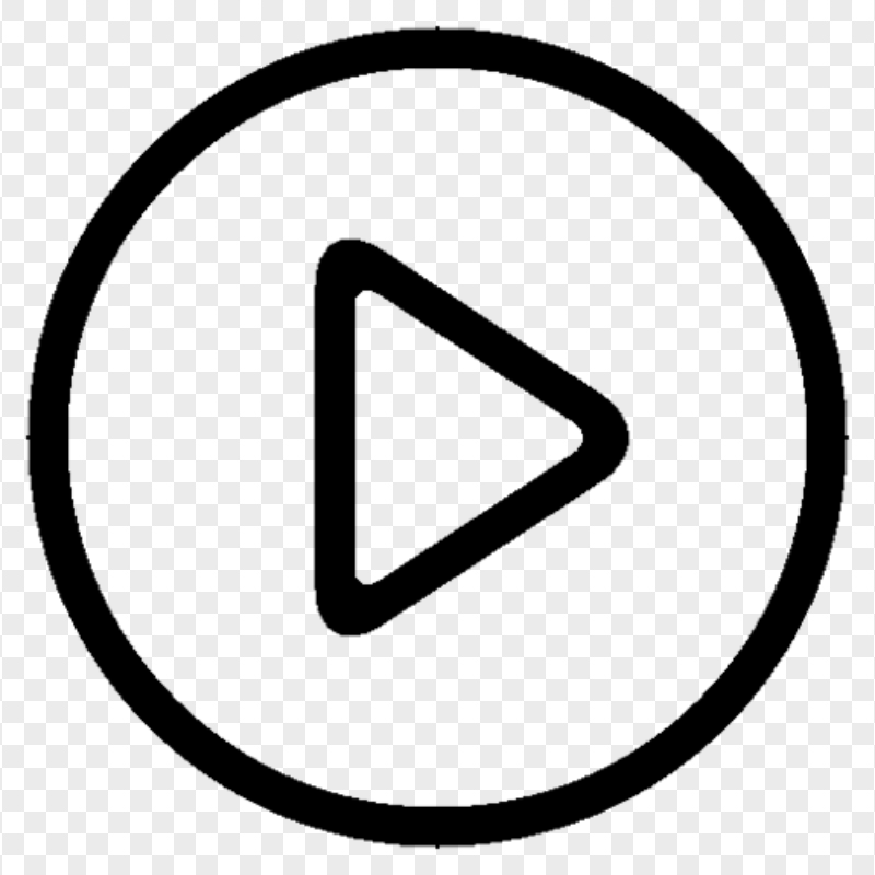 Transparent HD Round Play Video Player Black Icon