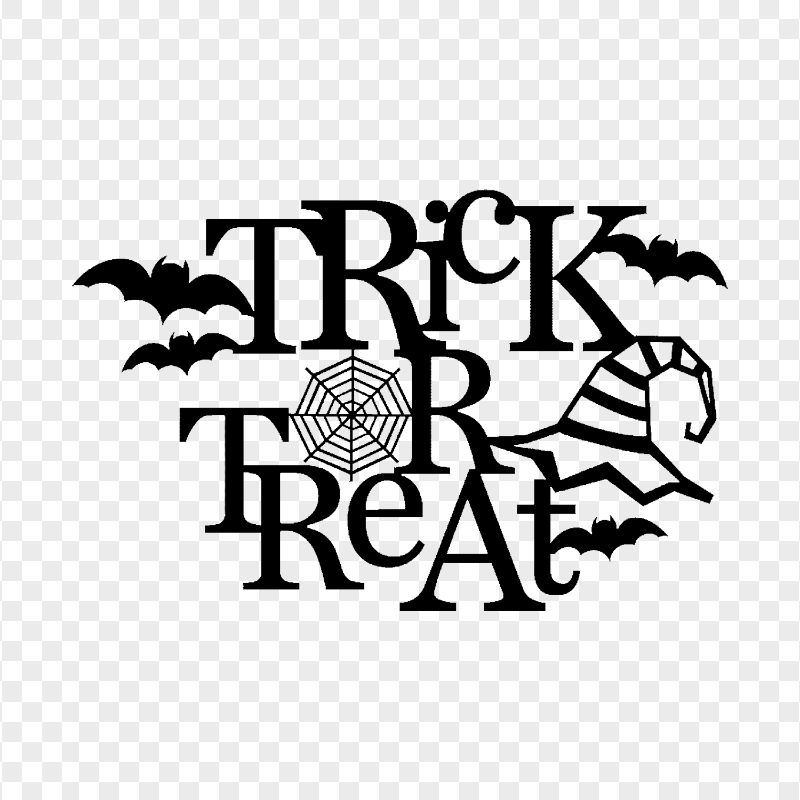 Transparent HD Trick Or Treat Black Text Logo