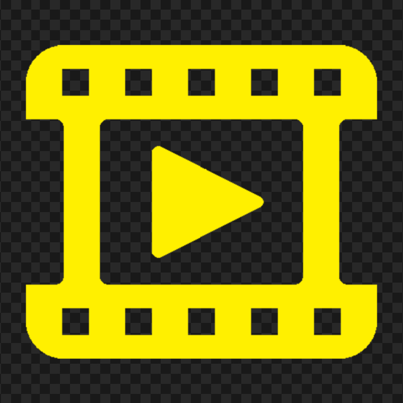 Transparent HD Video Play, Watch Player Yellow Icon