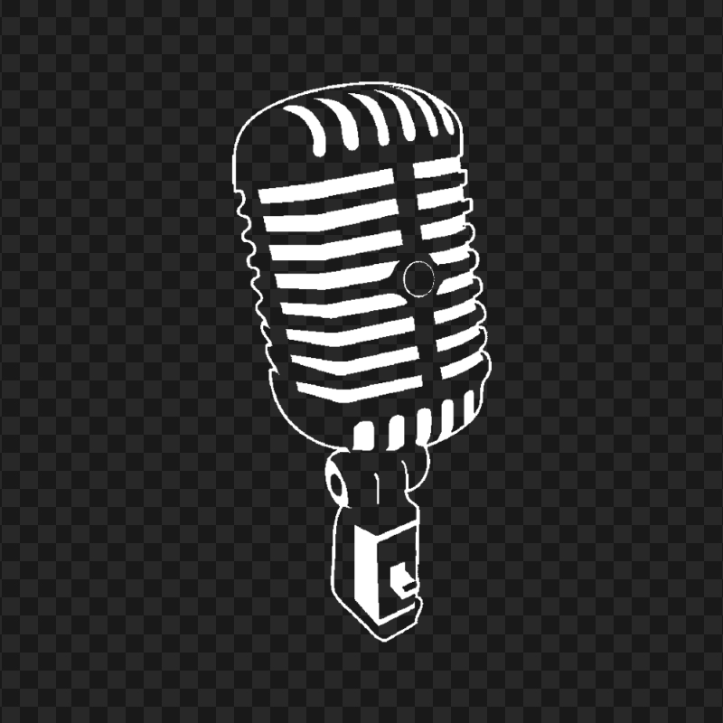 Transparent HD White Studio Mic Microphone Silhouette Icon