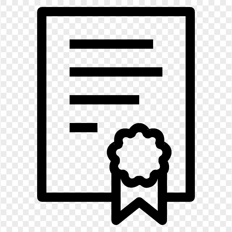 Transparent License Certificate Black Icon