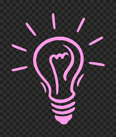 Transparent Light Bulb Doodle Drawing Idea Pink Icon
