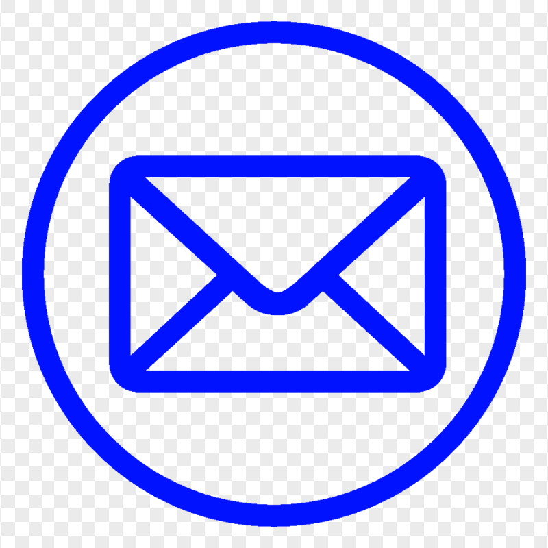 Transparent Mail Email Address Round Outline Dark Blue Icon