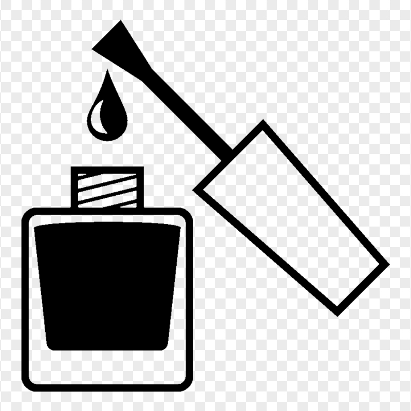 Transparent Nail Beauty Manicure Polish Black Icon