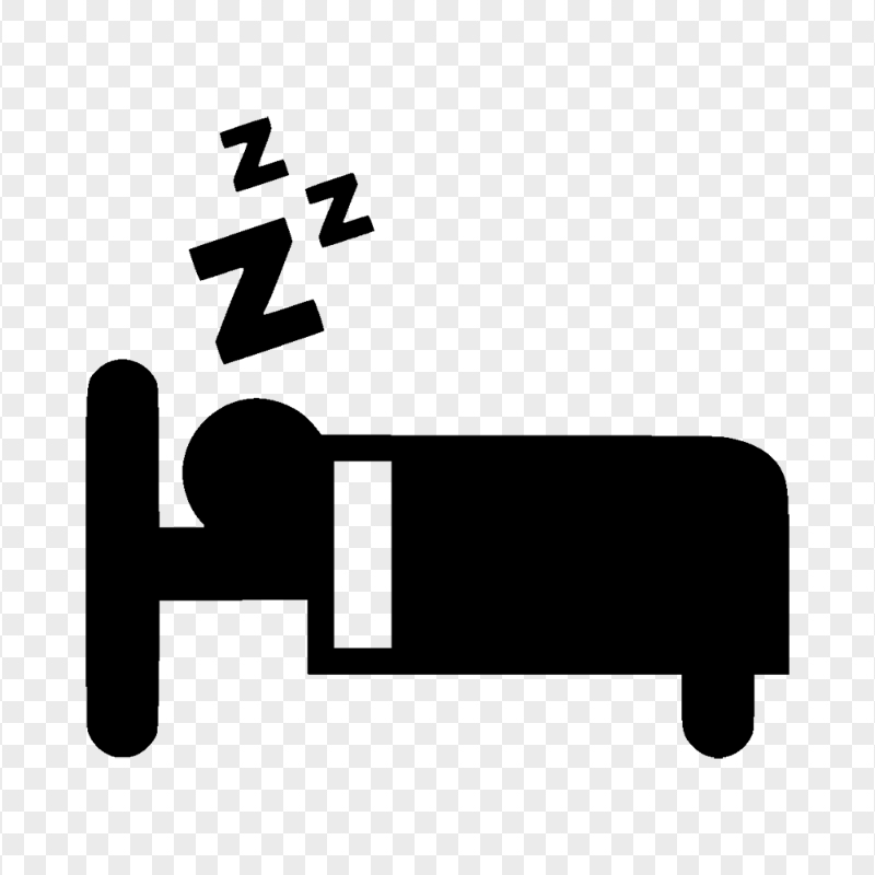 Transparent Sleeping Night Bed Black Icon